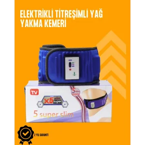 Titreşimli Masaj ve Zayıflama Kemeri – 5 Motor, 20 Mıknatıs, Ayarlanabilir Hız