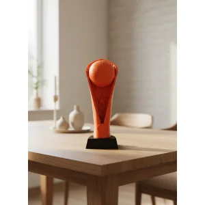 Turuncu Kupa 23cm Basketbol Temalı Dekoratif Ödül Biblosu