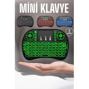 TV Uyumlu Mini Klavye Q Klavye Işıklı Tüm Cihazlara Uyumlu