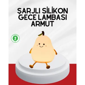 USB Şarjlı Armut Gece Lambası Dokunmatik Renk Değişimli