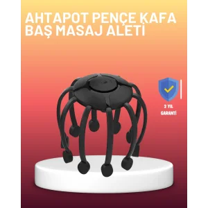 USB Şarjlı Kafa Masaj Aleti 3 Modlu 8 Başlıklı Stres Giderici