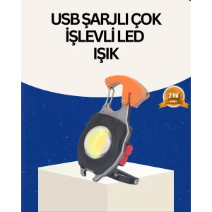 USB Şarjlı Mini LED Anahtarlık Fener
