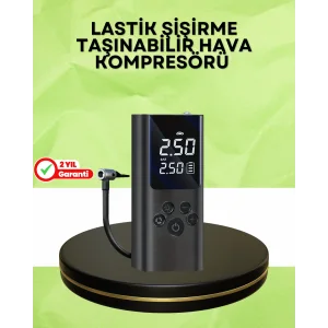 USB Şarjlı Taşınabilir Hava Kompresörü Dijital Ekranlı