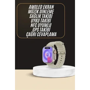 Uyku ve Sağlık Takibi Yapabilen GPS Uyumlu Plastik Kordonlu Akıllı Saat