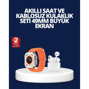 Watch 9 Max Akıllı Saat ve Kablosuz Kulaklık Seti 2 Kordonlu Sesli Görüşme Özellikli