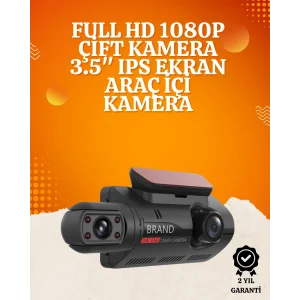WiFi Destekli Araç Kamerası – 3 inç Ekran, 1080P Ön ve 720P İç Kamera