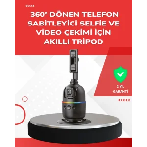 Yapay Zeka Destekli Yüz Takip Özellikli 360 Derece Dönen Masaüstü Telefon Sabitleyici