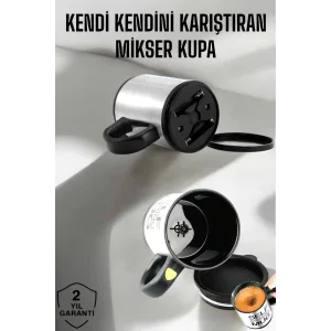Yazılı Mug Kupa Karıştırıcı Özelliği Ve Paslanmaz Çelik