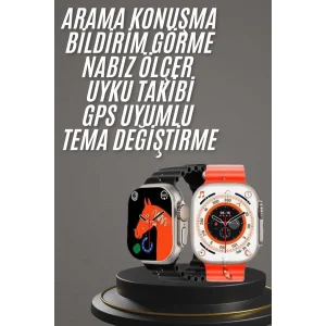 Yeni Model Akıllı Saat Ultra Smart Watch Gümüş Kasa 45mm Titreşim