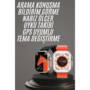 Yeni Model Akıllı Saat Ultra Smart Watch Gümüş Kasa 45mm Titreşim