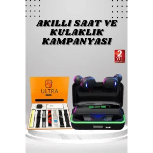 Yeni Nesil Akıllı Saat ve Bluetooth Kulaklık Kampanyası Android Ve İOS Uyumlu Uyku ve Sağlık Takibi