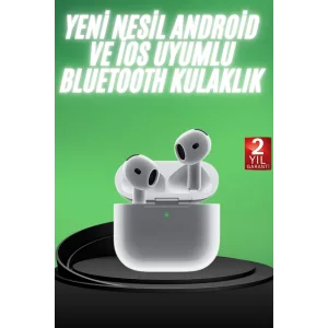 Yeni Nesil Bluetooth Kulaklık Beyaz Çağrı Cevaplayabilen Kablosuz