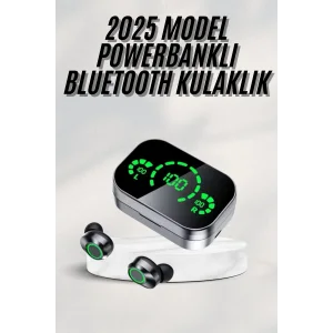 Yeni Nesil Bluetooth Kulaklık Çağrı Cevaplayabilen Dijital Göstergeli Powerbankli