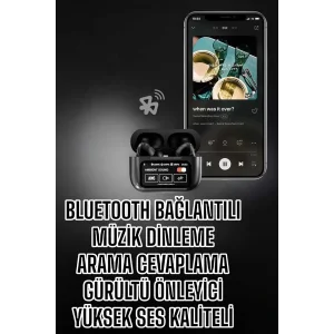 Yeni Nesil Bluetooth Kulaklık Ekranlı Yüksek Ses Kaliteli Uzun Şarj Süreli