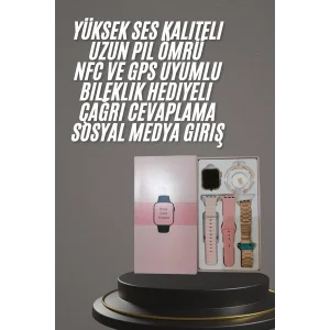 Yeni Nesil Kadın Akıllı Saat Rose Gold Android ve İos Uyumlu