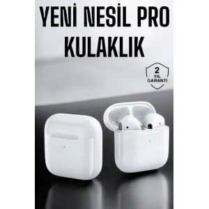 Yeni Nesil Pro Bluetooth Kulaklık Uzun Pil Ömrü Beyaz