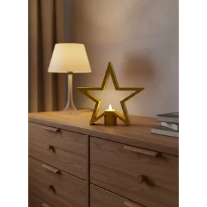 Yıldız Şeklinde Sarı Mumluk Loş Işık Ev Aksesuarı