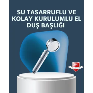 Yüksek Basınçlı 3 Fonksiyonlu Duş Başlığı