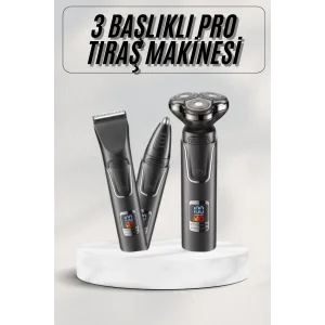 Yüksek Performanslı 3 Başlıklı Profesyonel Şarjlı Islak ve Kuru Kullanıma Uygun