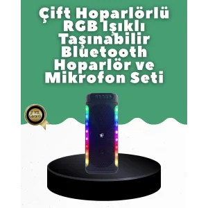 Yüksek Ses Güçlü Kablosuz Hoparlör  Karaoke Mikrofonlu