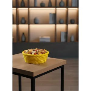 Yuvarlak Çerezlik Sarı Şık Tasarım ve Kompakt Boyut