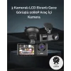 1. 3 Kameralı Full HD Araç Kamerası – Ön, İç ve Arka Görüş ile %100 Kapsama