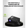1080p Full HD Taşınabilir Projeksiyon Cihazı LED Işıklı Uzaktan Kumandalı
