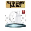 15/Pro/Pro Max 25W İOS Uyumlu Hızlı Şarj Aleti Adaptörlü Beyaz