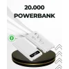 20.000mAh Taşınabilir Powerbank PD Teknolojili Çift USB Çıkışlı