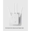 300Mbps WiFi Menzil Genişletici 4 Antenli WPA3 Güvenlikli Priz Tipi Repeater