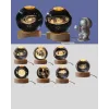 5 cm 3D Kristal Astronot Küre Lamba – Dekoratif LED Işıklı Ahşap Stand
