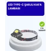800 Lumen LED Kafa Lambası COB ve XPE Led Type C Şarjlı Ayarlanabilir