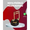 Altın Nota Figürlü Dönen Müzik Kutusu Dekoratif Music Box