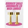 Altın Rengi Masa ve Gece Lambası Dokunmatik Şarjlı Masa Lambası