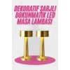 Altın Rengi Masa ve Gece Lambası Dokunmatik Şarjlı Masa Lambası