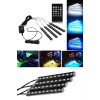 Araç İçi Ayak Altı 12li Şerit Led Işık Uzaktan Kumandalı RGB Işıklı Ses ve Müziğe Duyarlı