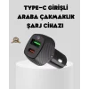 Araç Tipi Hızlı Şarj Adaptörü Type-C PD USB Çift Port Kompakt