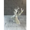 Beyaz Geyik Biblo 23 cm Dekoratif Modern Tasarım