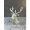 Beyaz Geyik Biblo 23 cm Dekoratif Modern Tasarım