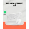 Beyaz Kablosuz Klavye Fare Seti Kablosuz Fare USB Alıcı PC Uyumlu