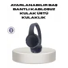 Bluetooth 5.0 Siyah Kablosuz Kulaklık 18 Saat Batarya Katlanabilir Tasarım