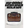 Bluetooth Hoparlör Ahşap Renk Vintage Işıklı Nostaljik Radyo Fm Ahşap Görünümlü