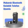 Bluetooth 5.2 Kablolu Makaralı Kulaklık | Dijital Ekran ve Titreşimli Bildirim