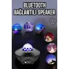 Çocuklara Özel Şarjlı Bluetooth Hoparlör Parti Led Lambası Yıldızlı Projeksiyon