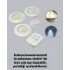 Çok Amaçlı Kullanım İçin Kablosuz Yapışkanlı 3 Lü Uzaktan Kumandalı Led Spot Lamba