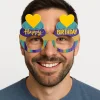Cupcake Temalı Doğum Günü Renkli Karton Happy Birthday Gözlüğü 6 Adet