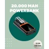 Dijital Ekranlı 20.000 mAh Powerbank | 22.5W Hızlı Şarj + Çoklu Bağlantı Seçeneği