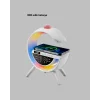 Dijital Saatli Kablosuz Şarj Destekli RGB LED Işıklı Bluetooth Ses Sistemi