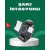 Dijital Saatli Kablosuz Şarj İstasyonu – 3’ü 1 Arada Apple Uyumlu Hızlı Şarj ve LED Ekran