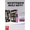 Elektrikli Manikür Pedikür Seti İkili Set 12 Parça Tırnak Bakımı Törpü Protez Çıkarma